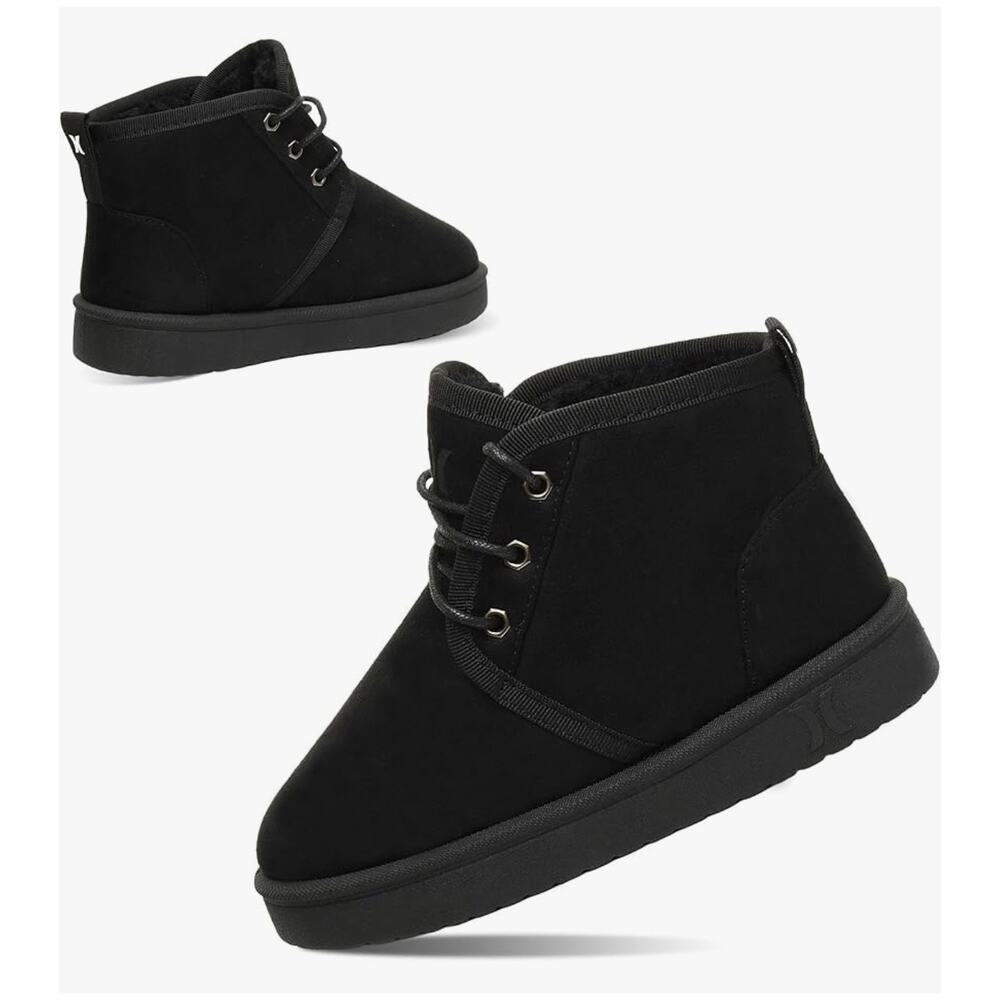 NWT Hurley Kid’s Mosi Winter Fleece Lined Suede Snow Boots Black Size 12 NEW